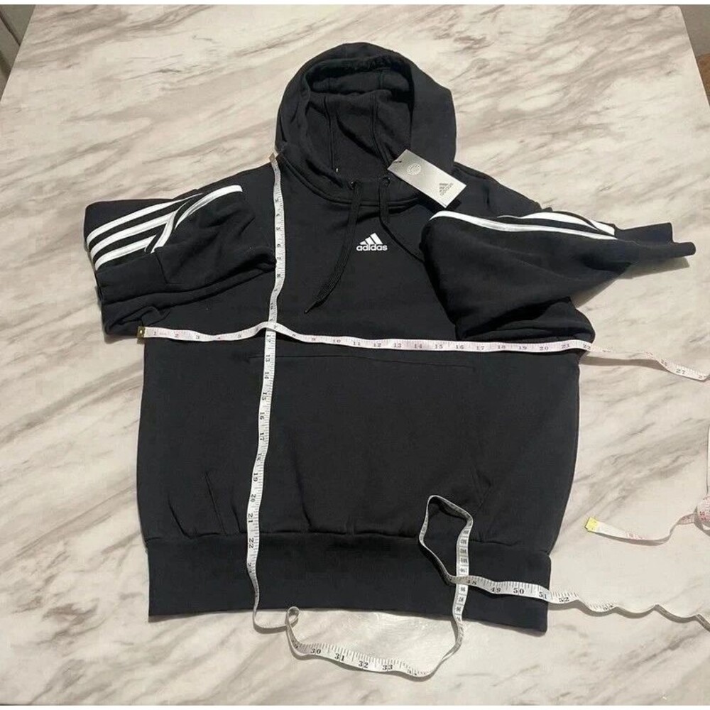 Adidas Women’s Black 3-Stripes Pullover Hoodie – Size Medium